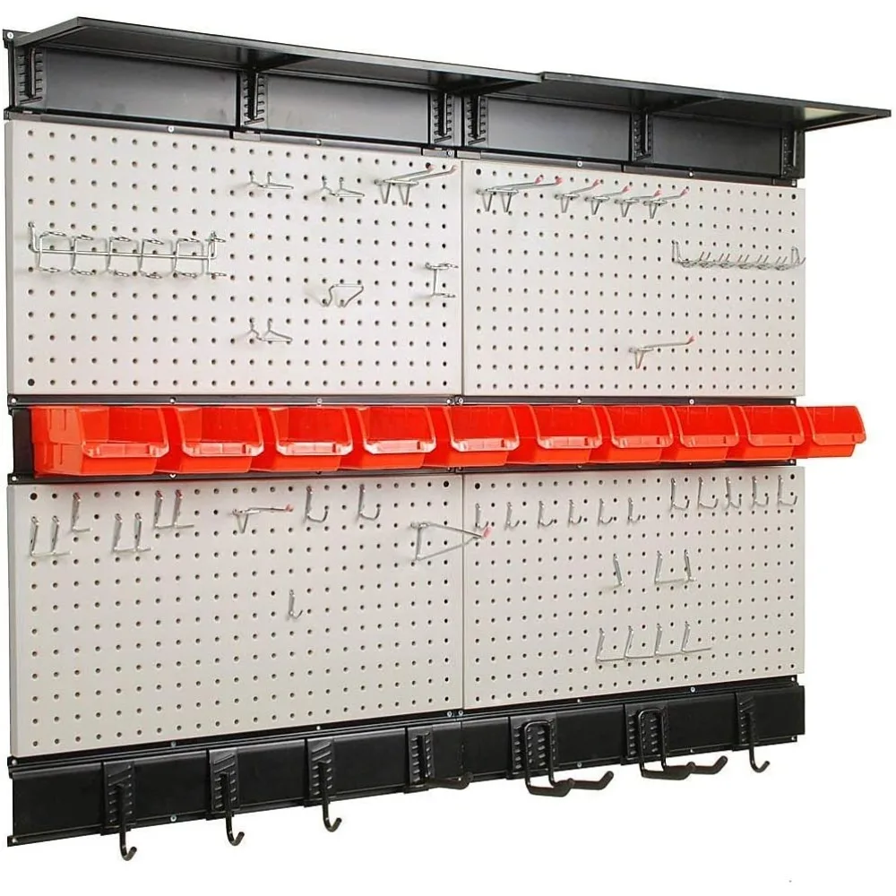 

Pegboard Wall Organizer, 48X 36 inch for Garage Storage with Hooks, Storage Bins, Tool Panel Organizer