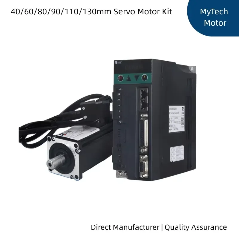 60 80 110 130 AC Servo Motor Kit 400W 750W 1.5KW 2.3KW with Driver RS485 Modbus Communication Cables Included