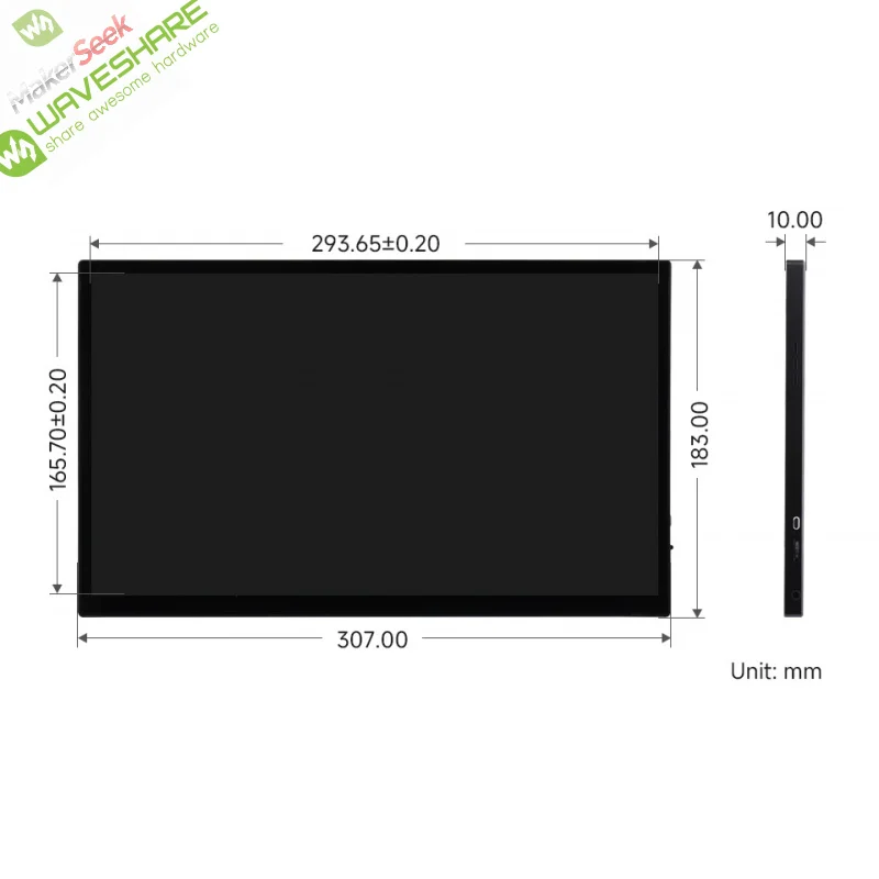 

SKU-32785 Waveshare 13.3inch FHD AMOLED Touch Display, 1920 × 1080, 100% sRGB And 100% DCI-P3 Color Gamut,
