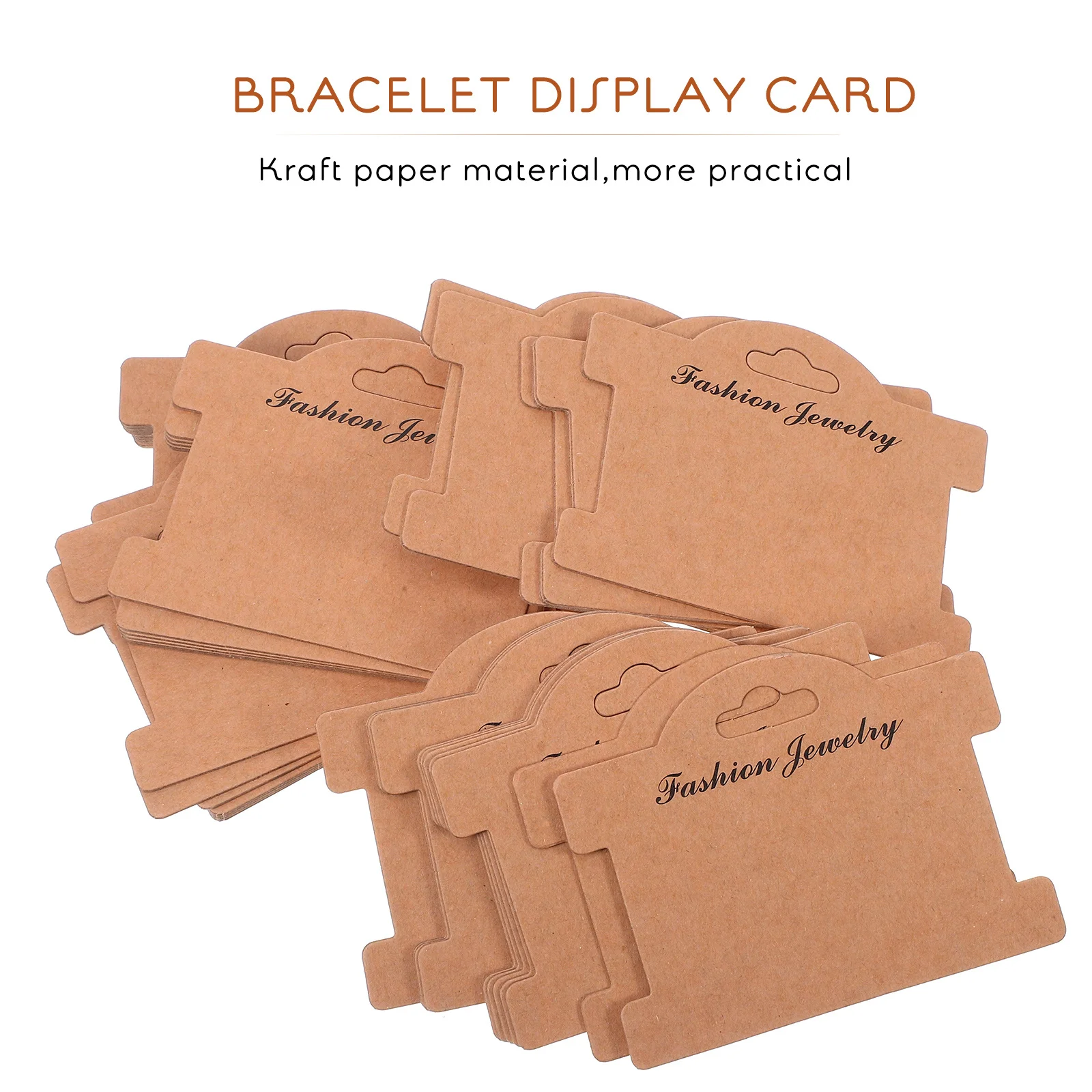 

200Pcs Kraft Jewelry Display Card Sturdy Brown Cardboard Holder for Bracelets Earrings Packaging and Selling Display