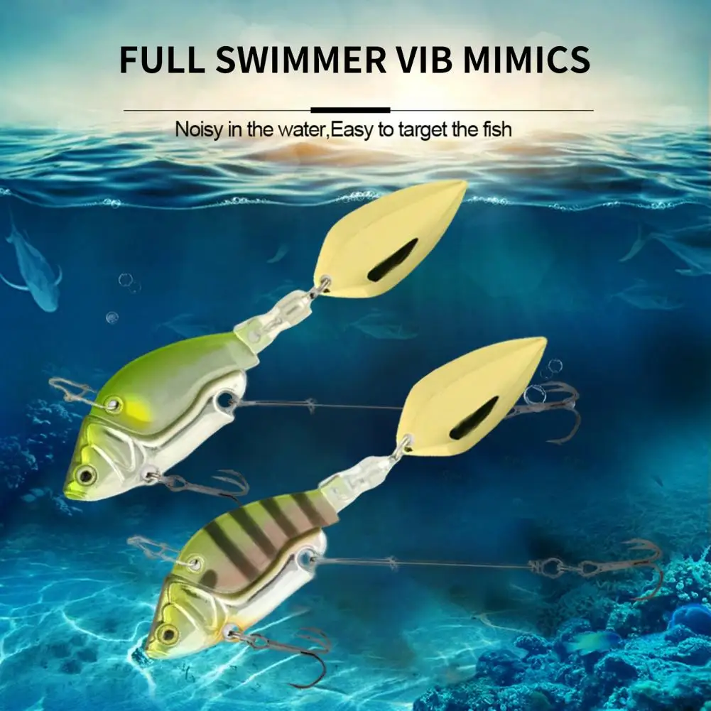 

13.6g/44mm Rotating Metal VIB vibration Bait Spinner Spoon Fishing Lures Sequin Tough Metal Treble Hook VIB Bait Fishing Tackle