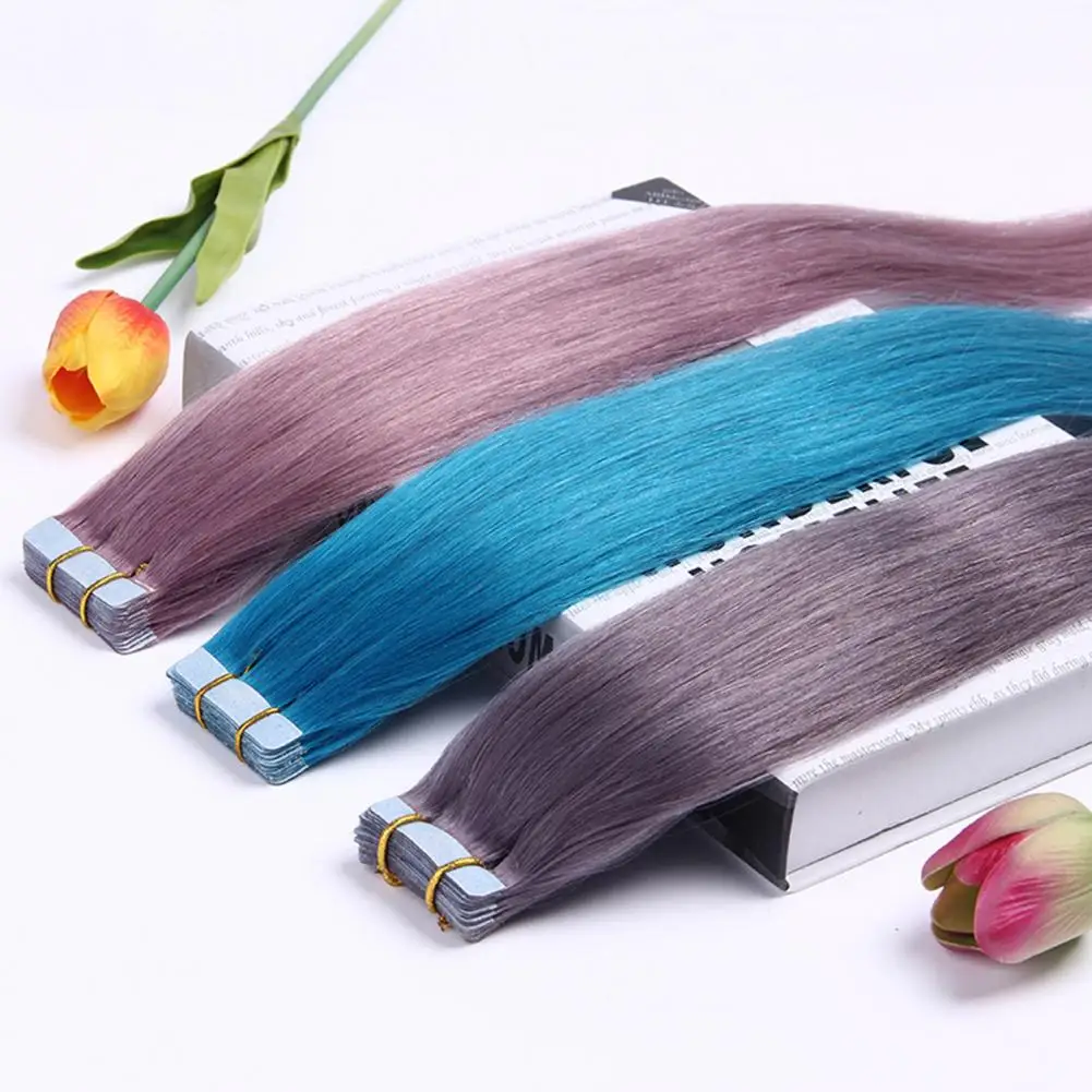 50CM Tape in Hair Extension Natural Looking Halloween Costume Cosplay Stage Party Women Hair Extension with Invisible Tape