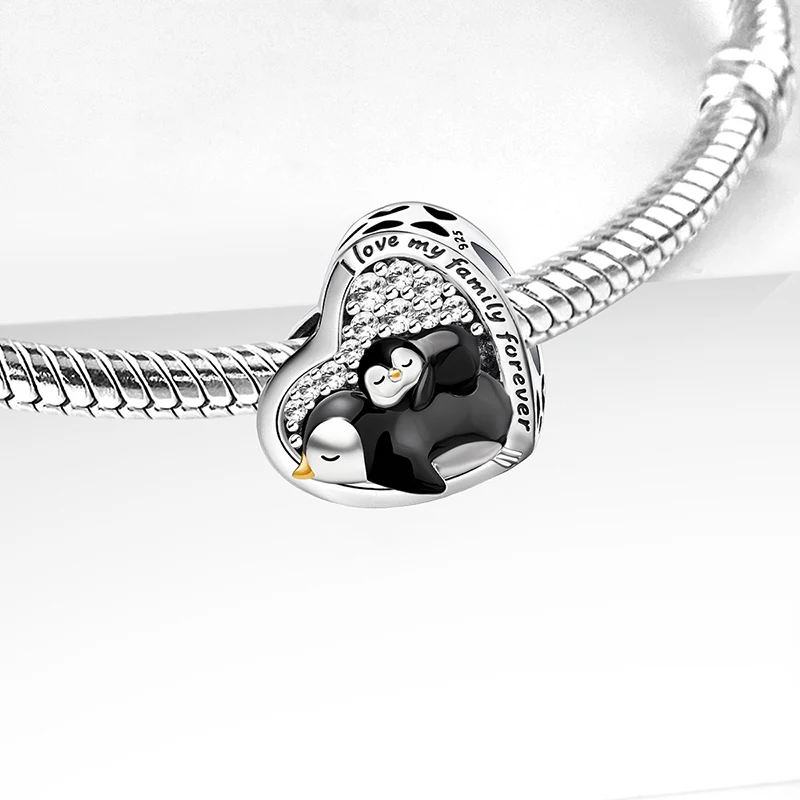 925 Sterling Silber Niedliche Tiere Weiße Tauben Schwäne Anhänger Perle DIY Armband Armreif Herstellung Geschenk Hochwertiger Feinschmuck – Detail 8