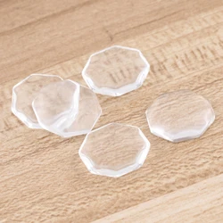 20pcs Flat Back Transparent Clear Hexagon Glass Cabochon 18mm Diy Jewelry Making Accessories