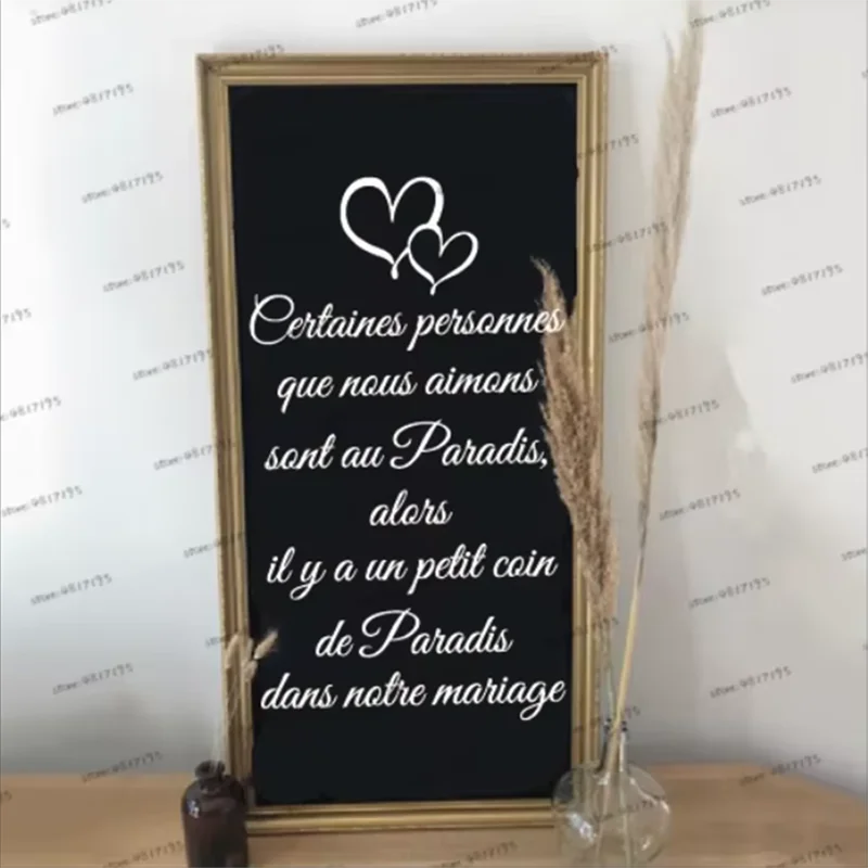 Mariage Candle Box Vinyl Sticker Paradis Memory Welcome Wedding Decals Decoration “dans notre mariage”Small Decors Art