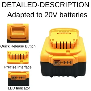 20V DCB200 12000MAH Substitution Lithium Battery for Dewalt DCB205 DCB201 DCB203 Electrical tool battery 20 volts max with charger 6 Main Sales 20V Dewalt Battery - №2