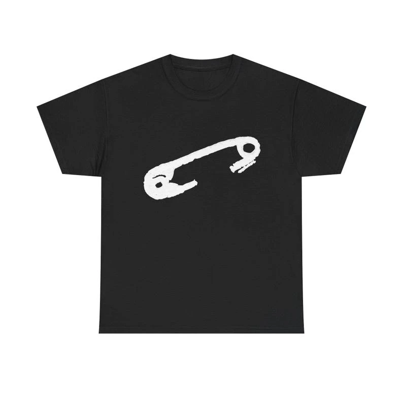 Safety Pin T Shirt, Punk Graphic T-shirt Vintage Loose Oversized Unisex Print T-shirts for Men Women Fashion Hip Hop Casual soft