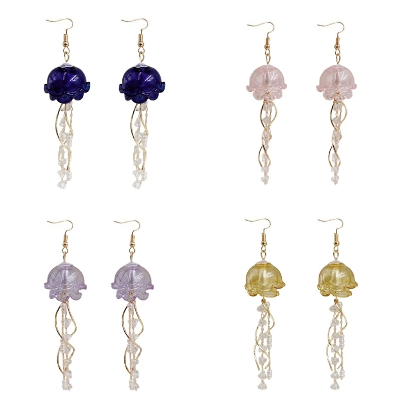 Fashion Jellyfish Drop Earrings Tassels Earrings Jellyfish Earrings Statement Earrings Fashion Ear Jewelry for Daily