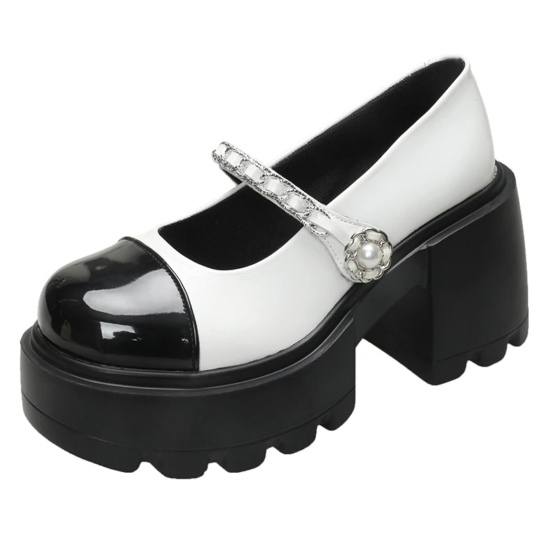 

Женские туфли-лодочки на платформе 2024, туфли Лолиты на высоком каблуке в японском стиле для женщин, стильные лоферы Мэри Джейн с квадратным носком на каблуке