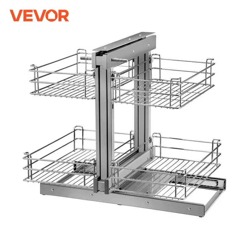 O armário de canto cego da nuvem de vevor retira a cesta 2 camadas fácil instalar o aço carbono inoxidável para o armazenamento de canto da cozinha