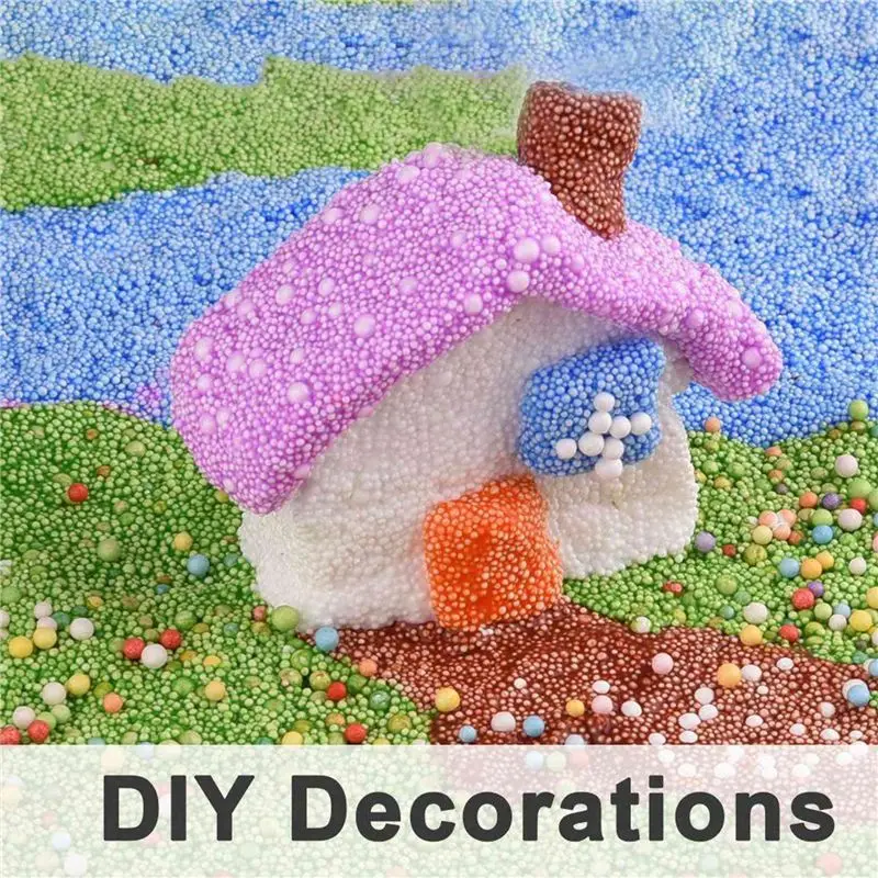 BAAG-Micro-Polystyrene Beads Small Foam Balls Slime Beads Set With 9 Slime Tools Fit For Slime Making Art DIY Craft