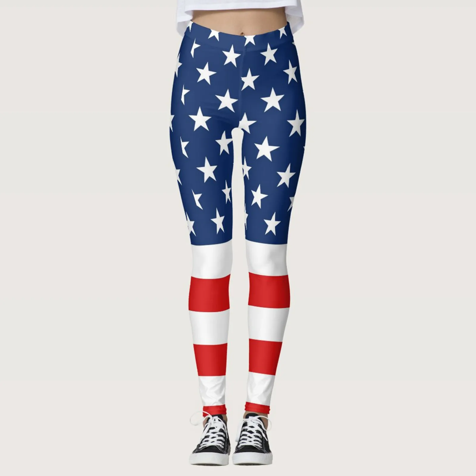 Independence Day For Women's 4 Of July Leggings Pants For Yoga Running Gym Yoga Pants streetwear Leisure All-Math Plain