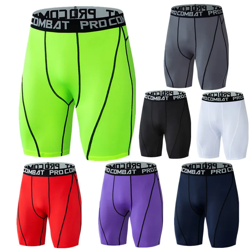 

Men Compression Inseam Shorts Running Bodybuilding Sports Tights Pants Gym Yoga Fitness Training Sportswear Boy Skinny Leggings