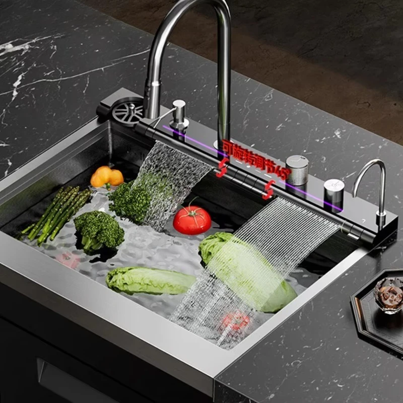 75cm Commercial Automatic Stainless Steel Countertop Semi Integrated Kitchen Sink Dishwasher Cleaner Washer Machine for Home