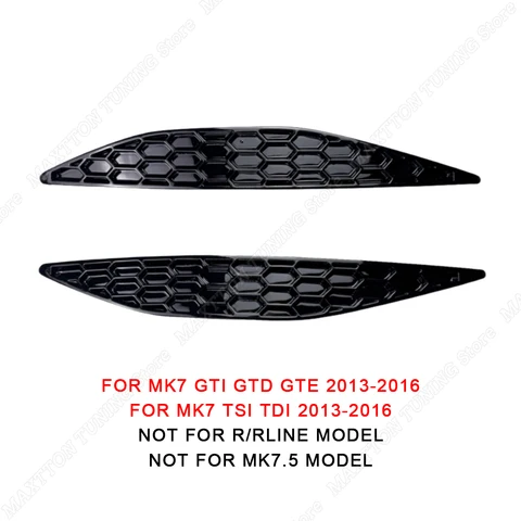 Для Volkswagen Golf 7 MK7 GTI GTD GTE TSI TDI Pre-Facelift 2013-2016 глянцевый черный комплект вставок отражателя заднего бампера сотовая отделка