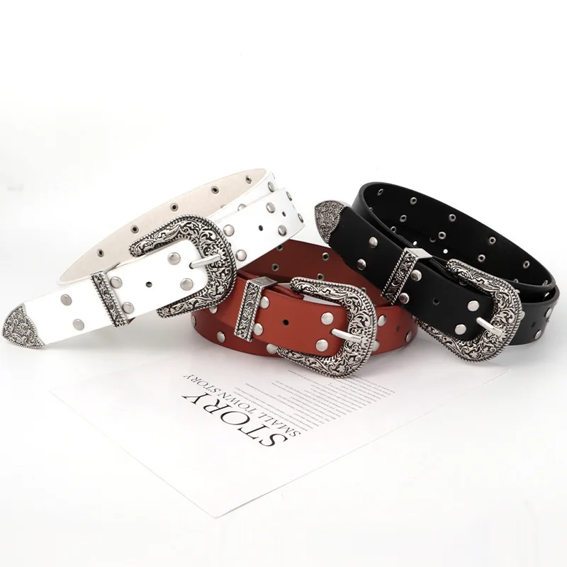 Vintage Dames Riem Versiering Veelzijdige Mode Persoonlijkheid Punk Dames Riem Jeans Riem