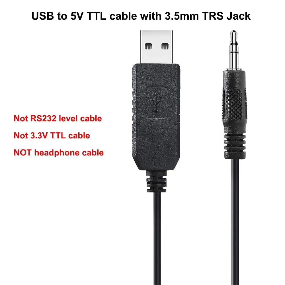 6ft FTDI USB TTL to 3.5mm 5V Adapter Cable FT232RL Chip Audio Jack TX RX Signal Windows 10 8 7 XP Vista Linux Mac (6 Feet, Black