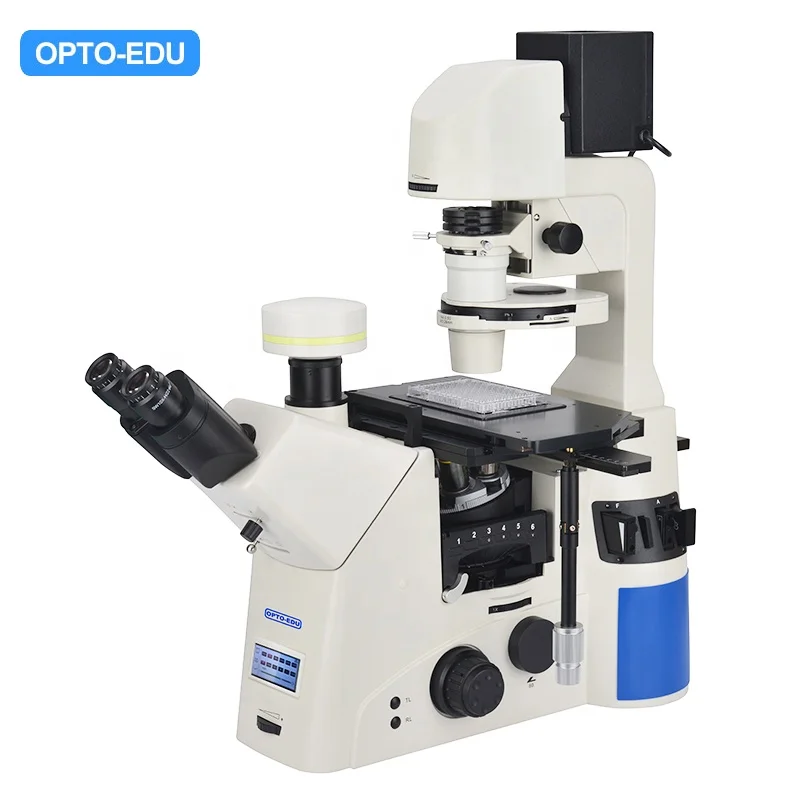 OPTO-EDU A14.1096 microscopio da laboratorio invertito Semi-APO trinoculare 12 v100w