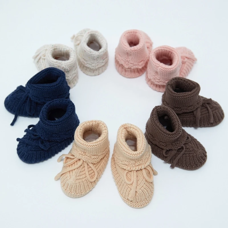 

1 Pair Soft Knitted Woolen Baby Short Socks Spring Autumn Solid Color Warm Baby Boys Girls First Walking Socks