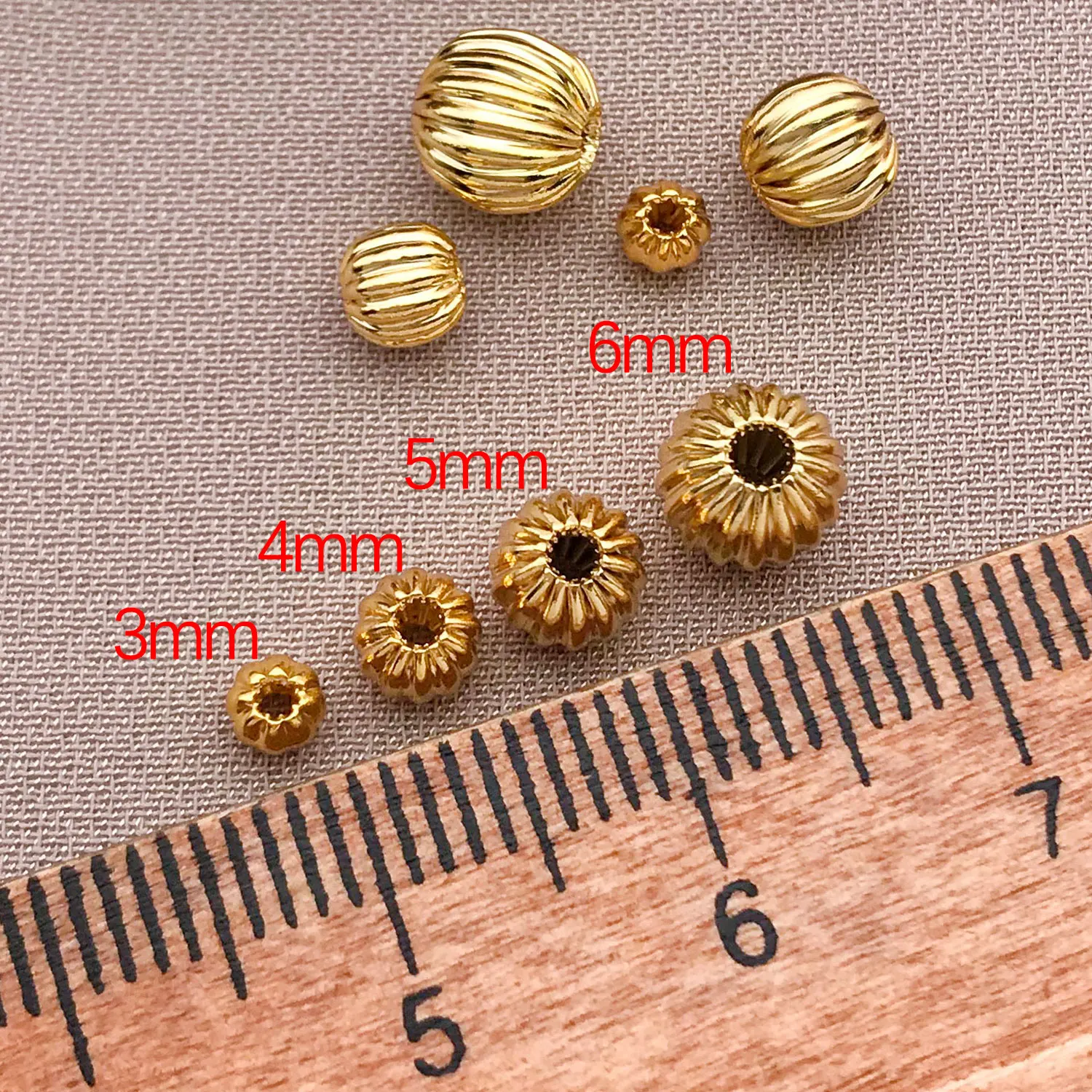30pcs 18k Genuine Gold Thick Silver Platinum Pumpkin Spacer Beads Suitable for DIY Necklace Bracelet Making Accessories