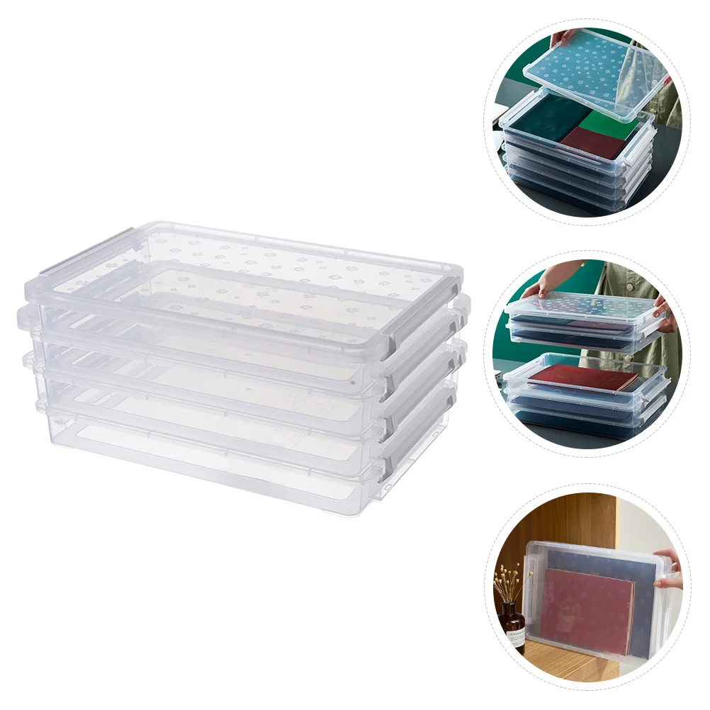 Clear Multilayers PP File Storage Case Portable Document Organizer Practical Office Home Paper Storage Organizer