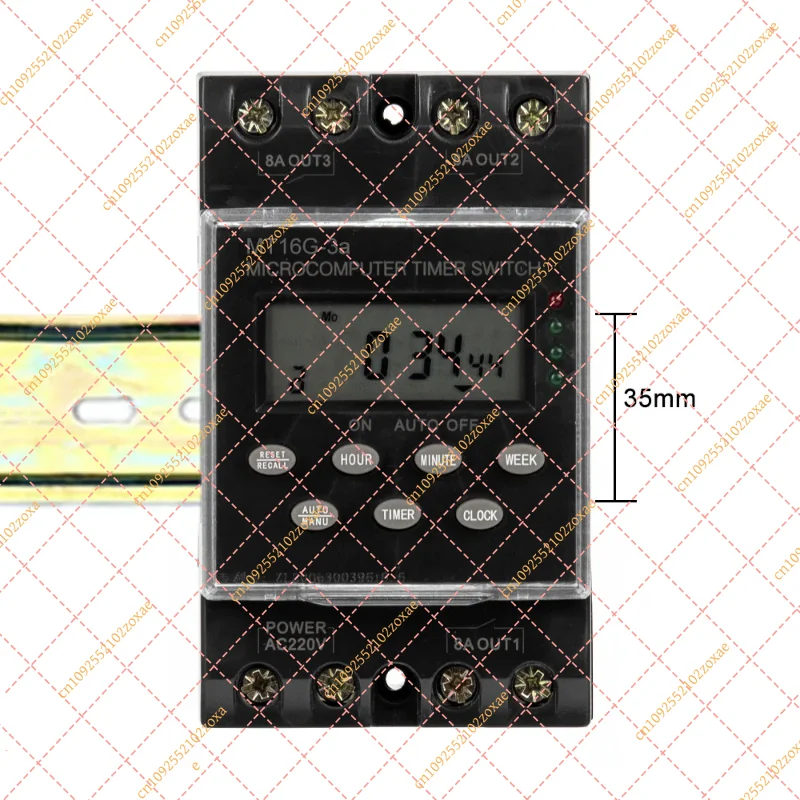 for ManHua MT16G-3a 3 Channels Din Rail Timer Switch 220V 25A Programmable Time Relay