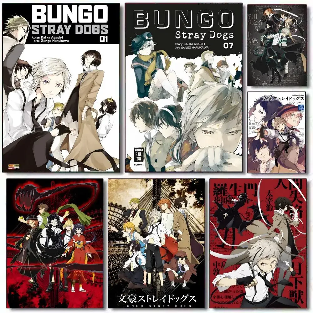 B-Bungo Stray Dogs Painting Calligraphy Wall Art HD Canvas Oil Painting Posters Prints Home Bedroom  Decor Gift