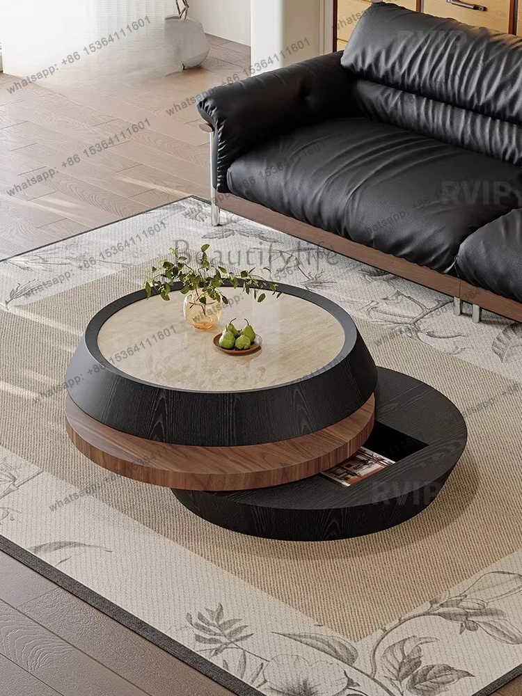 Mid-style rotatable coffee table small apartment retro storage personalized creative tea table