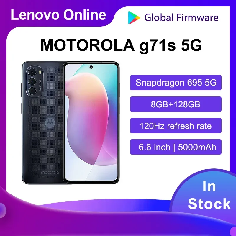 Firmware Global ponsel pintar Moto G71s 8GB + 128GB 6.6 inci 5000mAh 33W pengisian daya Snapdragon 695 5G 2440*1800