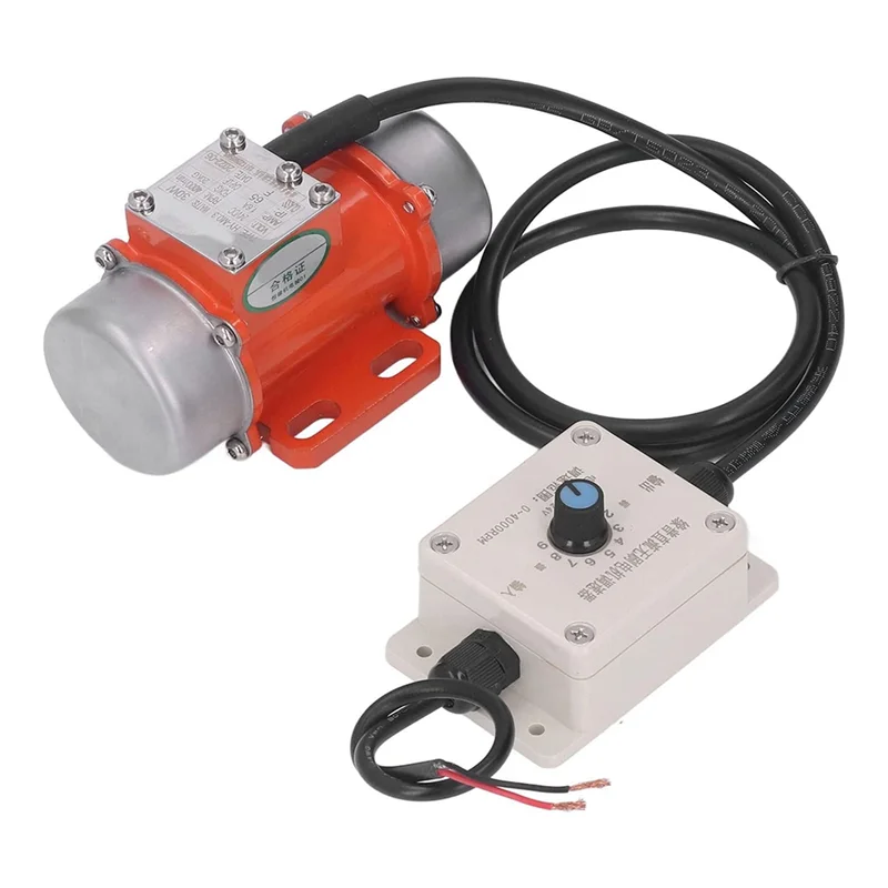 30W Concrete Vibrator, 4000RPM Electric Vibrating Motor with Speed Controller & Adjustable Exciting Force DC 24V