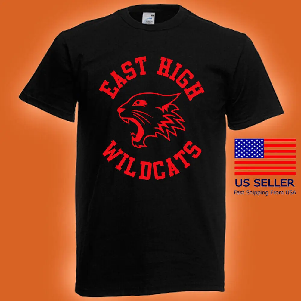 

Wildcats East High School Musical Men's Black T-shirt Size S to 5XL