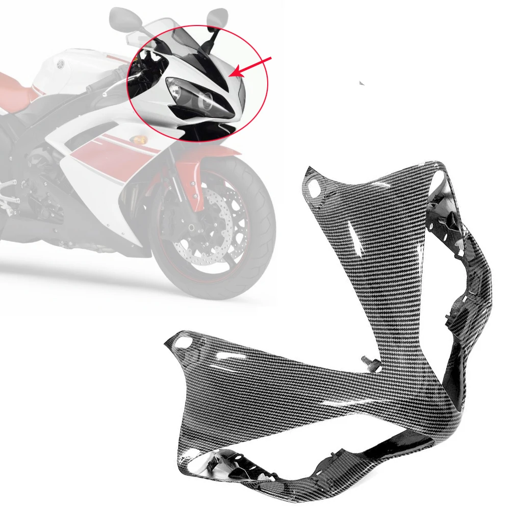 For YAMAHA YZF R1 YZFR1 2007 2008 Motorcycle ABS Carbon Fiber Front Headlight Hood Fairing Panel Cover Nose Shell Housing Cowl