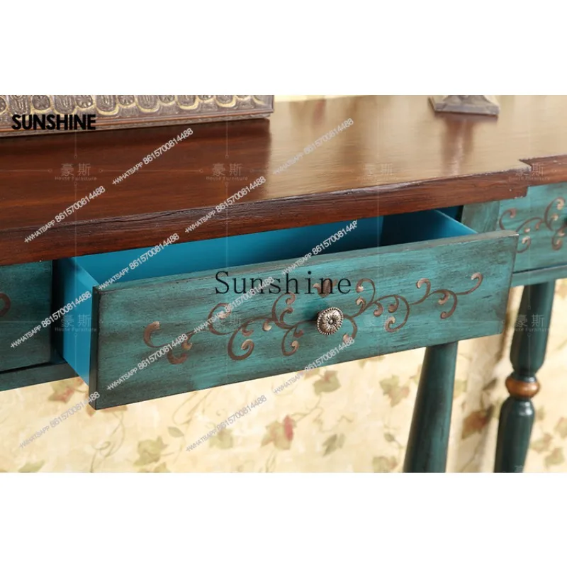 

American rural classical painted European entrance table creative European styleX