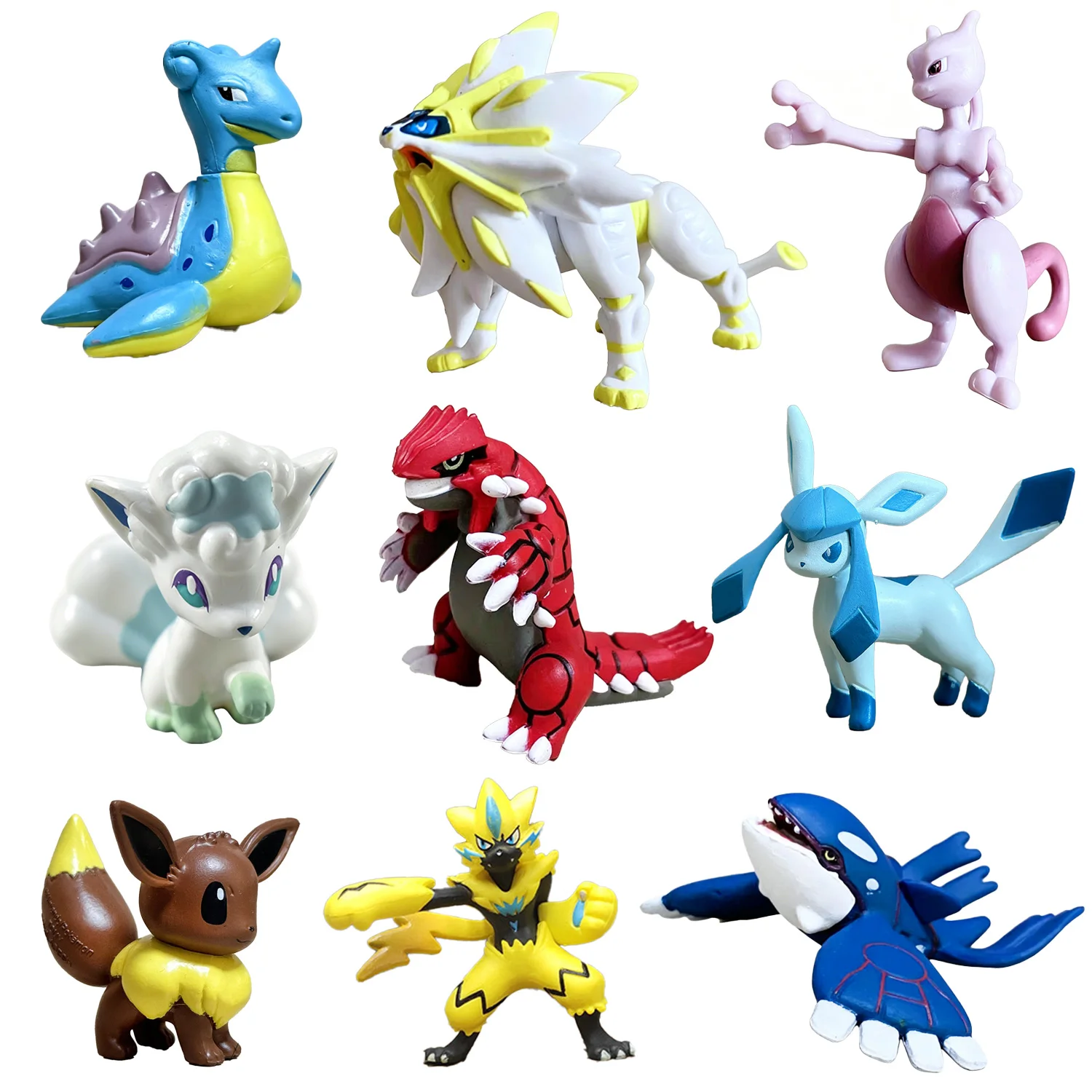 Figuras de Ação de Anime Pokemon Kyogre Groudon Solgaleo Eevee, Brinquedos de Coleção para Crianças