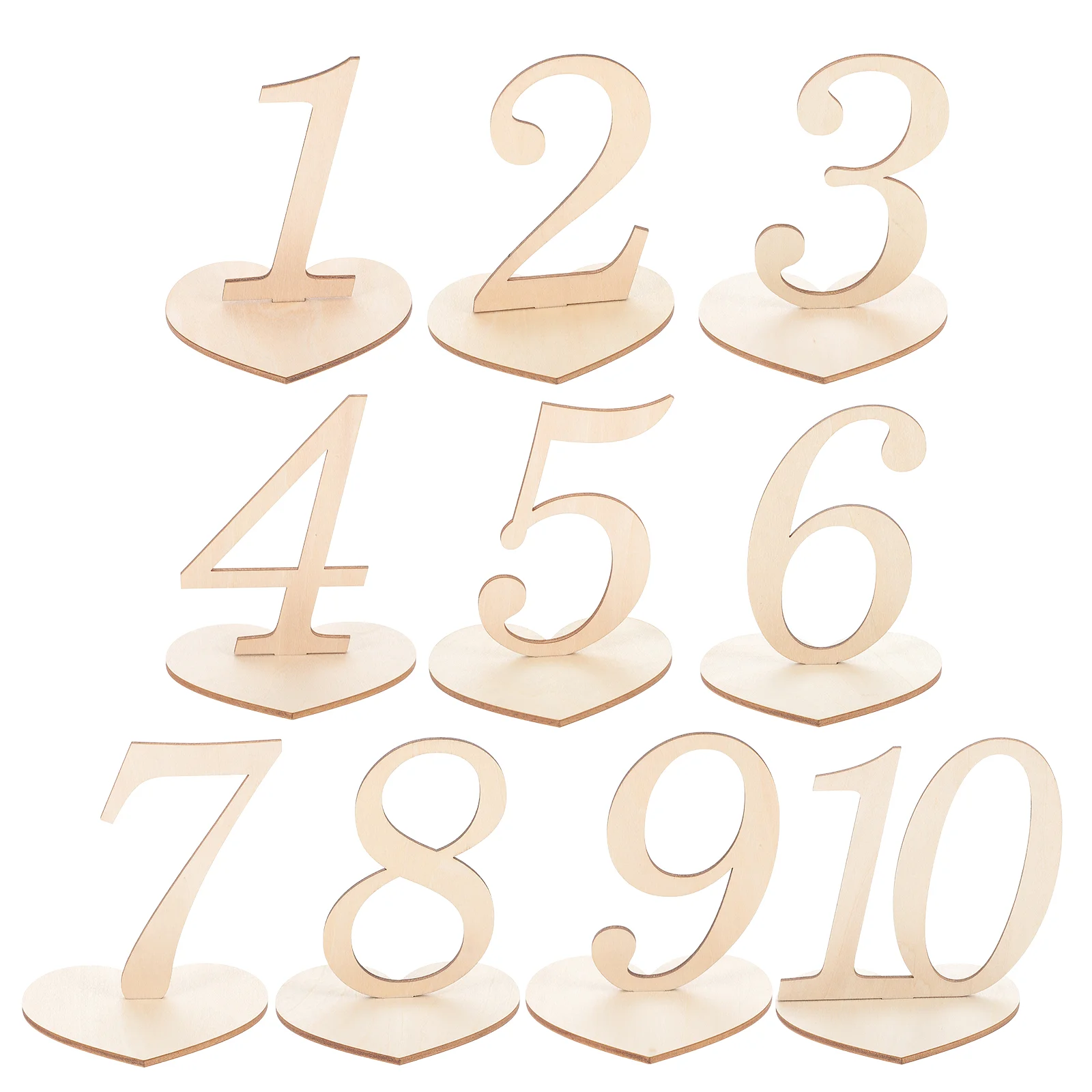 

10 Pcs Dining Table Digital Seat Board Banquet Catering Numbers Wood Wedding Place Party