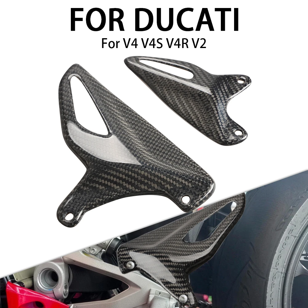

Motorcycle Foot Wing Rearset Accessories Carbon Fiber Heel Guard Protector Fit For DUCATI Panigale V4/S/R Streetfighter V2 V4/S