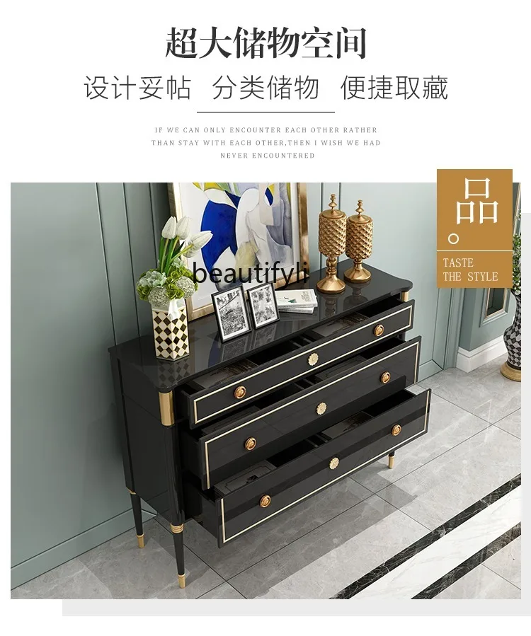 Entrance Cabinet Light Luxury American Sideboard Cabinet Living Room Paint Hallway Simple Modern Home Decoration Hallway Cabinet