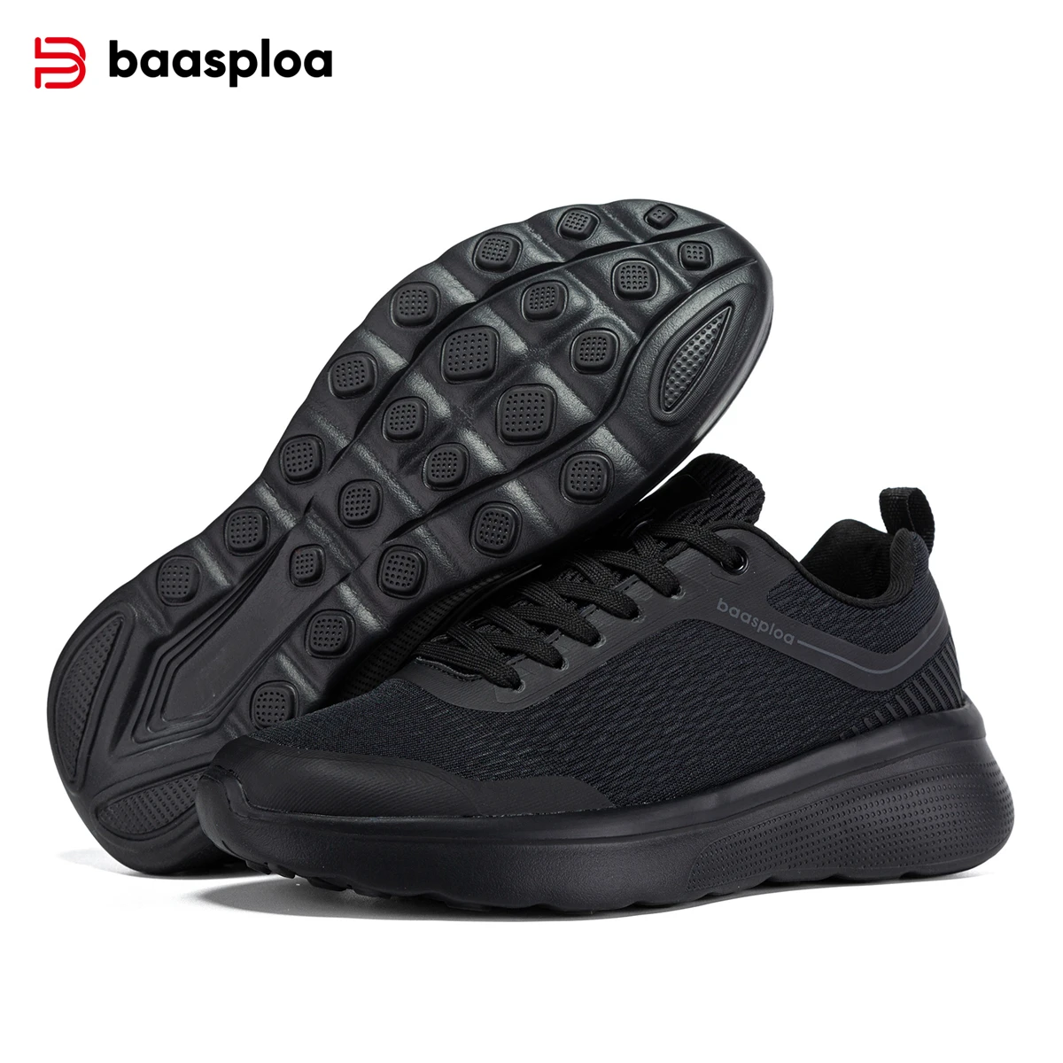 Baasploa Men Sports Shoes New Summer Lightweight Mesh Breathable Sneakers Male Outdoor Casual Non-Slip Lace Up Running Shoes