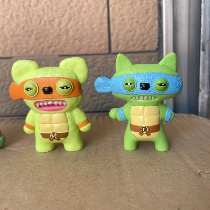 Figura Miniatura Original de Fuggler, Divertidas y Feuchas Tortugas Monstruo, Leonardo, Donatello, Michelangelo, Figura Decorativa de Monstruo Dentado, Juguete