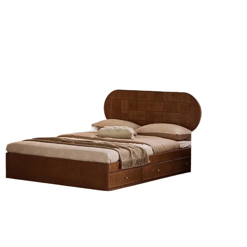cherry wood solid w ood drawer air pressure high box storage household antique small apartment large bed