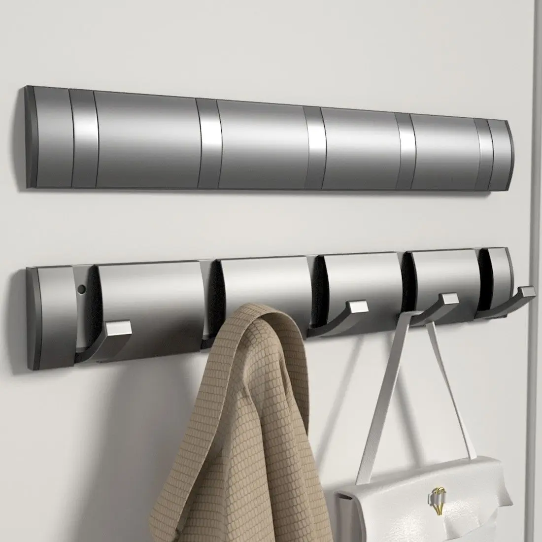 

Gun Gray Invisible Door Entrance Hook Hanger behind the Door Wall Hanging Punch-Free Bathroom Towels Rack