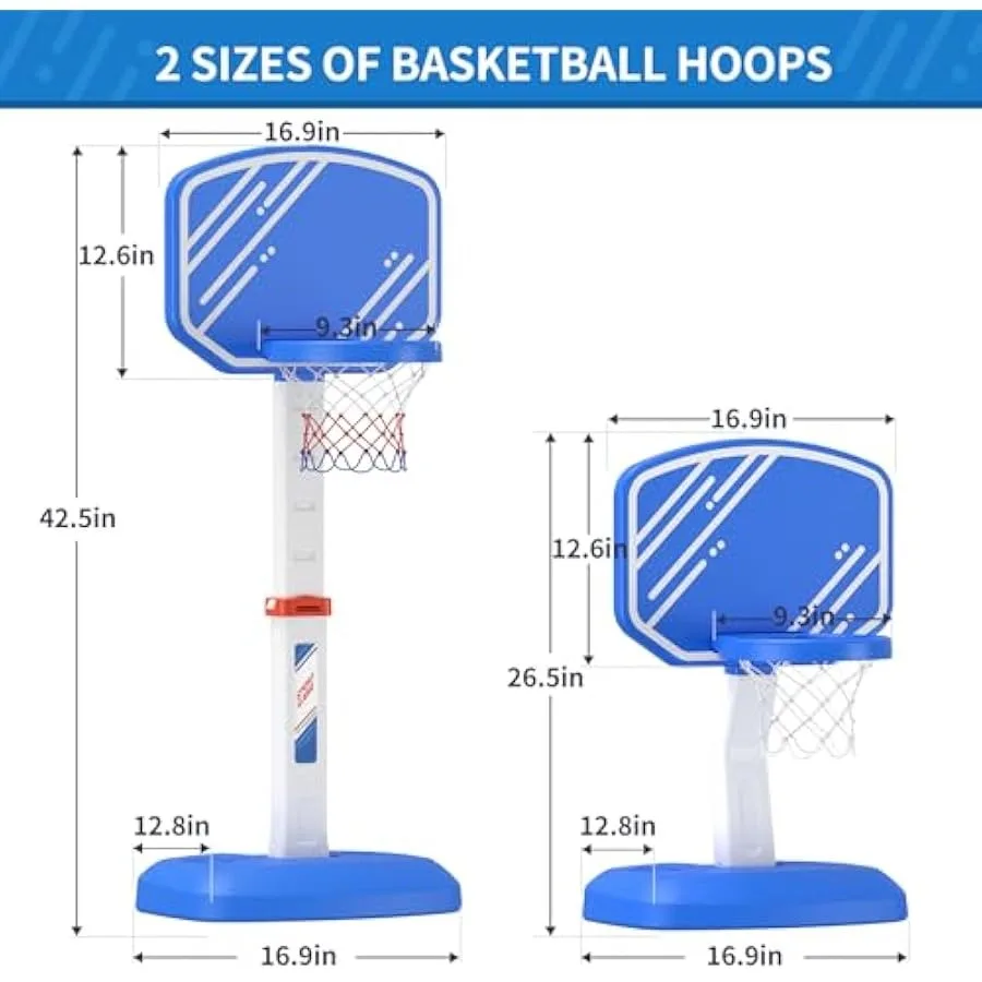Argola de basquete ajustável para crianças, cesta de basquete com bolas, mini gol de basquete, brinquedos esportivos, natal bi