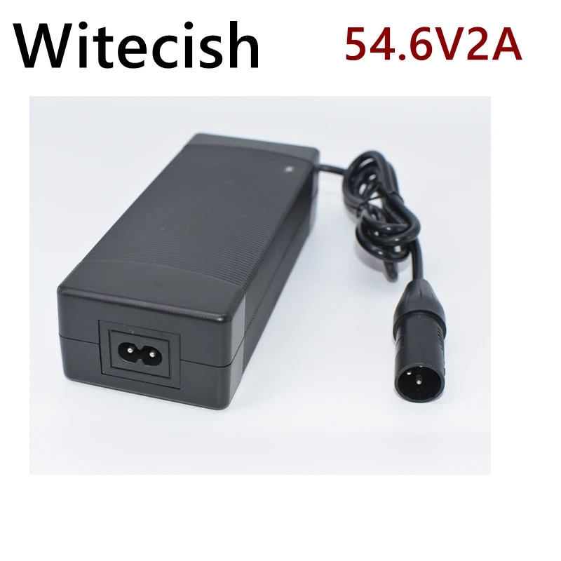 54.6V 2A/3A /5A/8A şarj 54.6v 3A lityum pil şarj cihazı için 48V lityum pil paketi XLR fiş