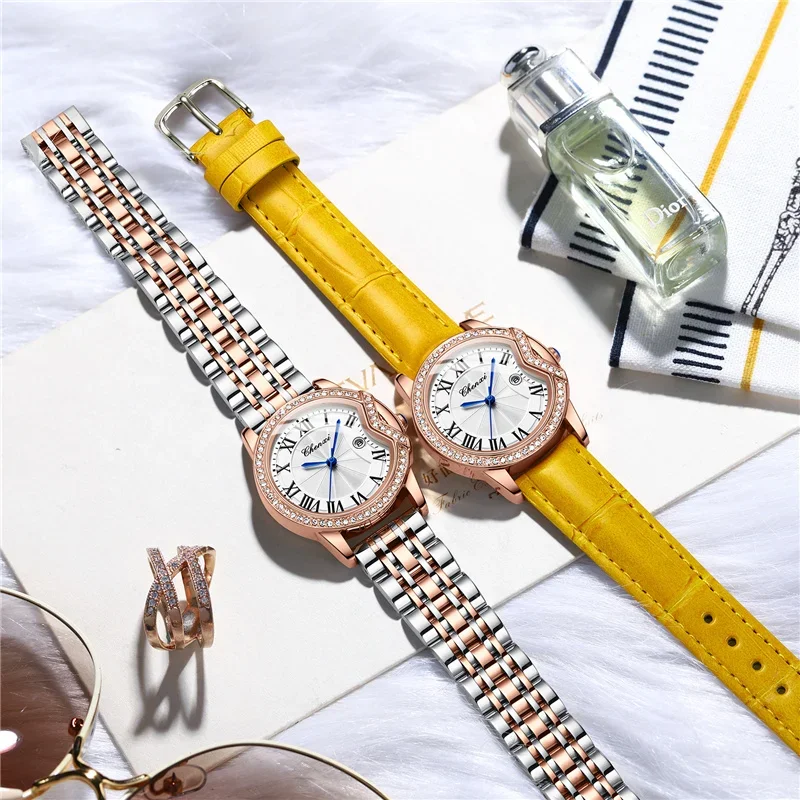 CHENXI 328 nuevo diseño de llegada reloj de pulsera informal de moda pulsera Simple elegante señoras estudiante chica relojes de cuarzo para mujeres