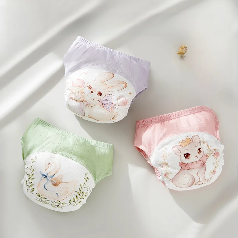 

2 шт., детские штаны для приучения к горшку, дышащая сетка, многоразовое нижнее белье для приучения к туалету для малышей, герметичный чехол для подгузника унисекс