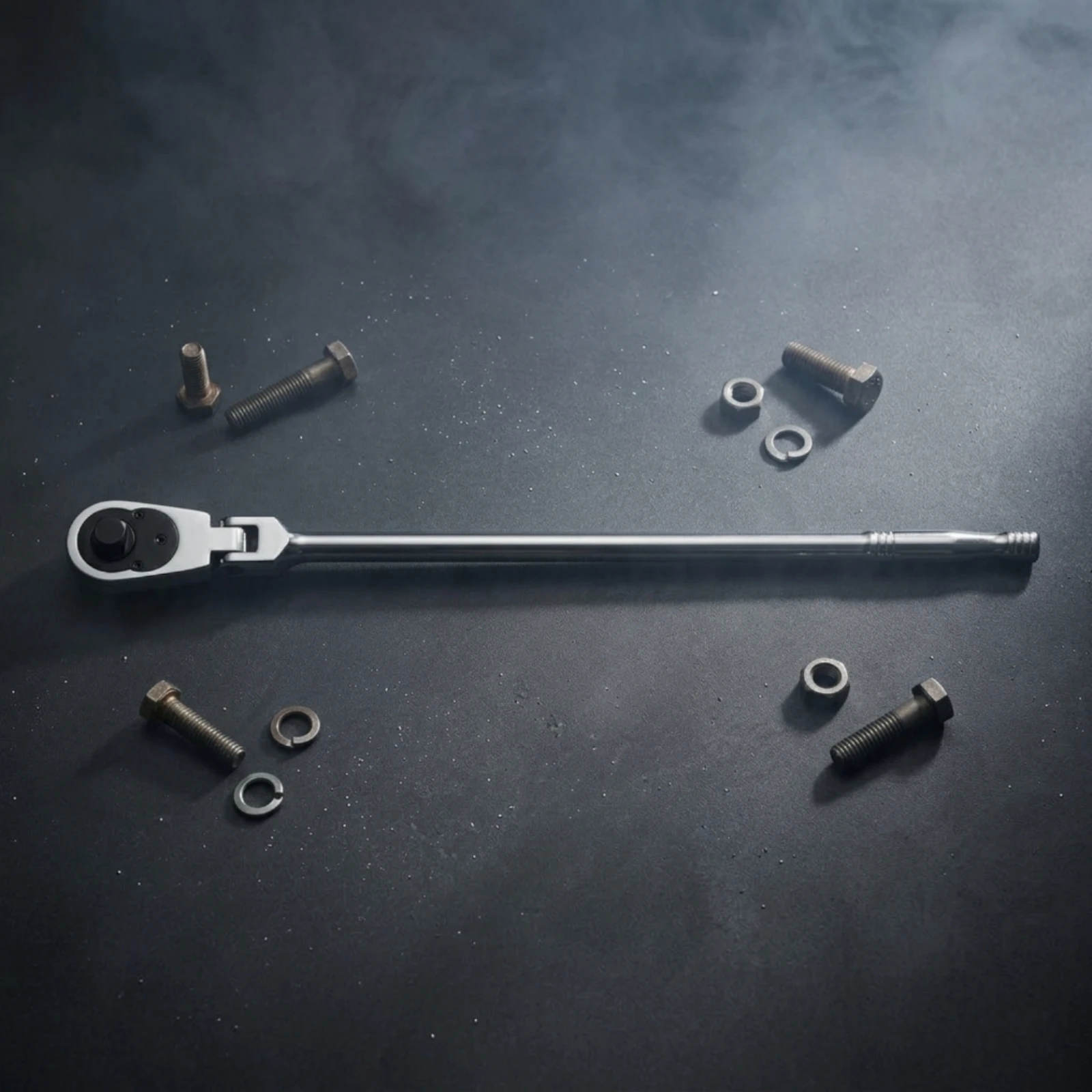 Ratcheting Wrench Long-Reach Ratchet Wrench Ratcheting Spanner Heavy-Duty Tool Long-Lasting for Mechanics, Equipment Maintenance