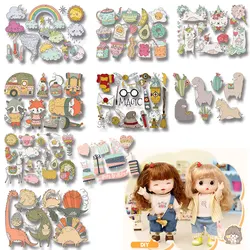 Cartoon animals Small stickers Custom stickers Thermal transfer printing Patches for Clothing DIY T-shirt