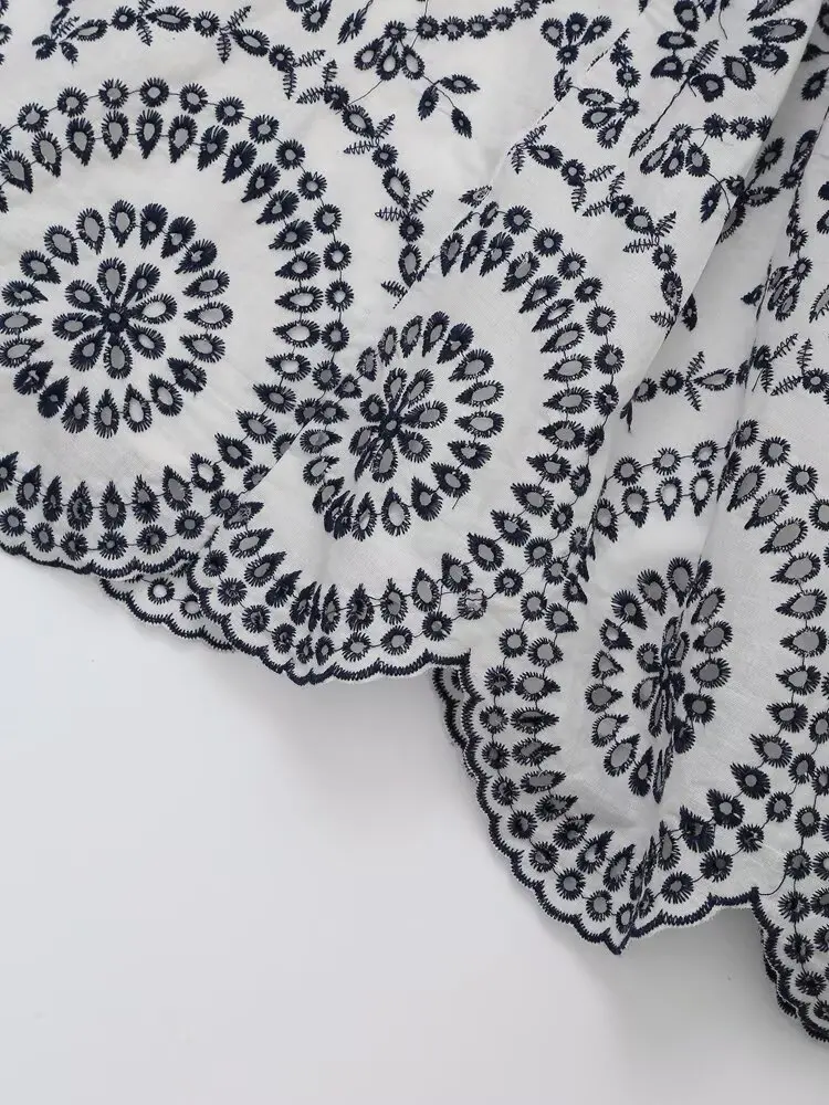 فساتين نسائية صيفية مطرزة أنيقة من KONDALA بدون أكمام ورقبة على شكل حرف v وأزرار وشاحات فساتين غير رسمية موضة 2025 فساتين عتيقة