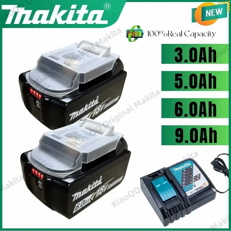 

MAKITA 18V Rechargeable Lithium Battery EU Plug.5.0Ah 6000mAh Battery Capacity Indicator for DDF487 DTD173 DTW700 DGA404 tools