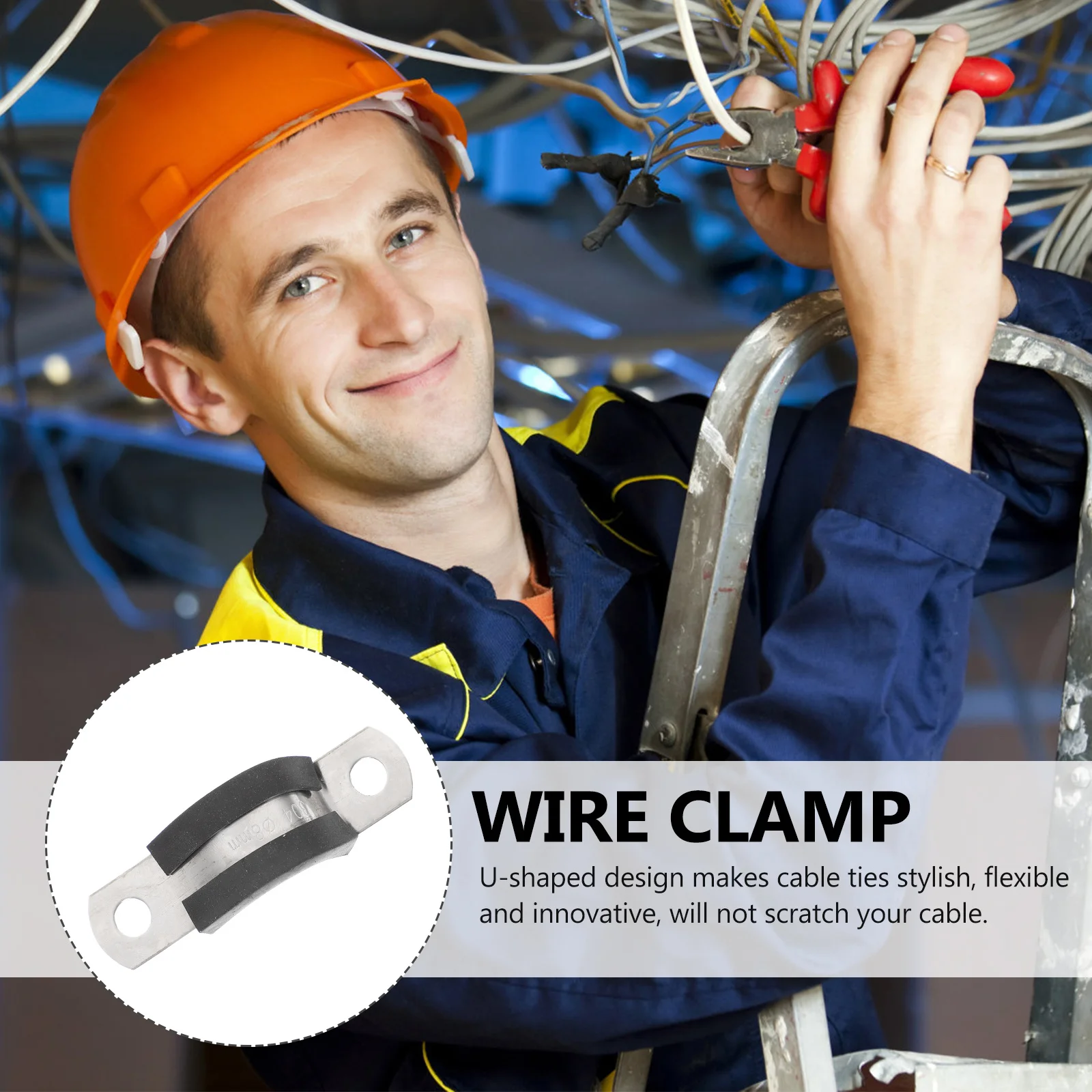 20 pz Morsetti Morsetti per cavi Clip per cinghia metallica a forma di U Clip per cinghia metallica per la gestione dei cavi Strumenti hardware di fissaggio